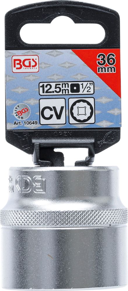 Produktbild BGS Steckschlüssel Einsatz Zwölfkant Antrieb Innenvierkant 12,5 mm 1/2 Zoll 36 mm bild 3