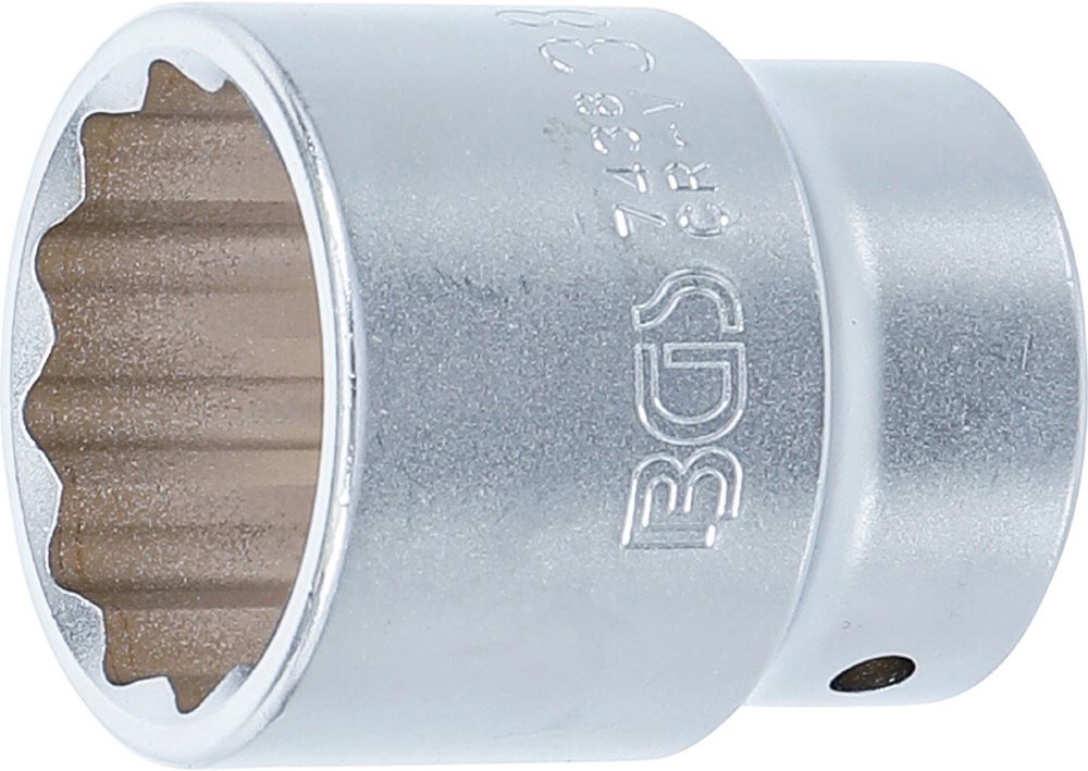 Produktbild BGS Steckschlüssel Einsatz Zwölfkant Antrieb Innenvierkant 20 mm 3/4 Zoll 38 mm