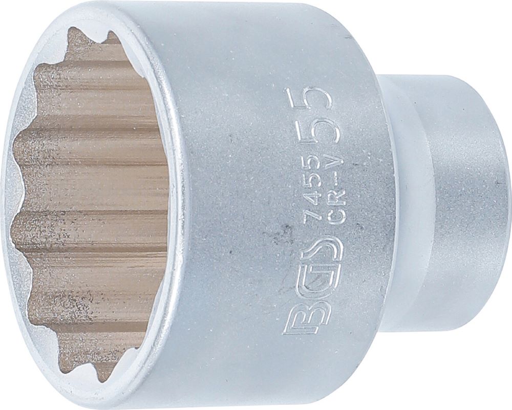 Produktbild BGS Steckschlüssel Einsatz Zwölfkant Antrieb Innenvierkant 20 mm 3/4 Zoll 55 mm