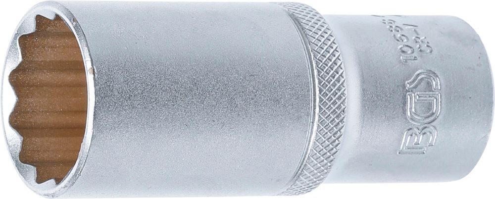 Produktbild BGS Steckschlüssel Einsatz Zwölfkant tief Innenvierkant 1/2 Zoll 24 mm