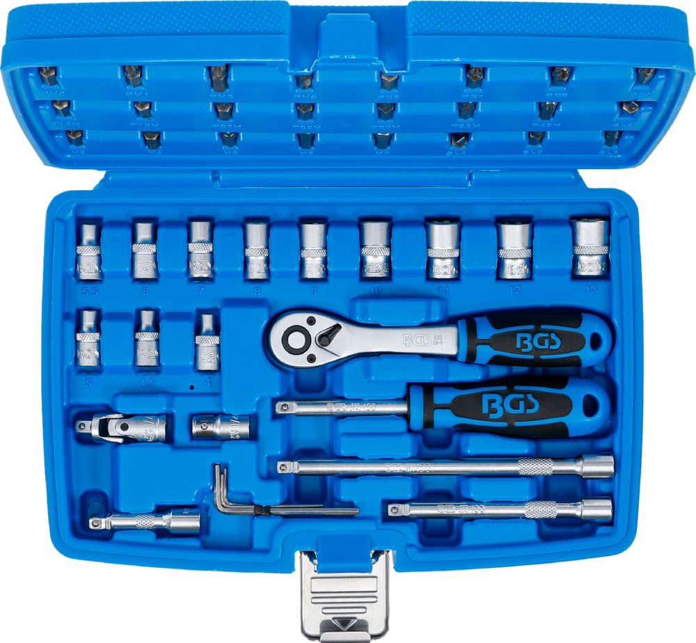 Produktbild Steckschlüssel Satz Antrieb 6,3 mm 1/4 Zoll 46 teilig bild 4