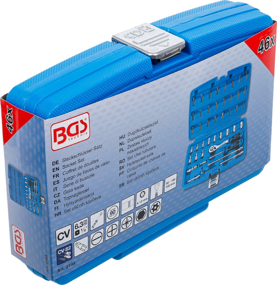 Produktbild Steckschlüssel Satz Antrieb 6,3 mm 1/4 Zoll 46 teilig bild 6