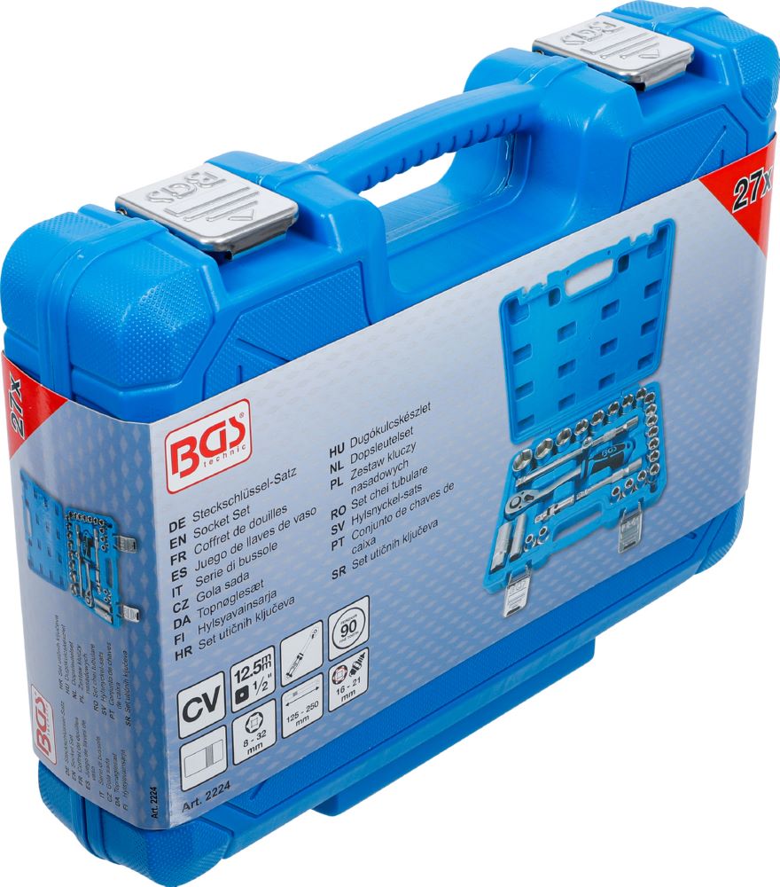 Produktbild Steckschlüssel Satz Antrieb 12,5 mm 1/2 Zoll 8 - 32 mm 27 teilig bild 6