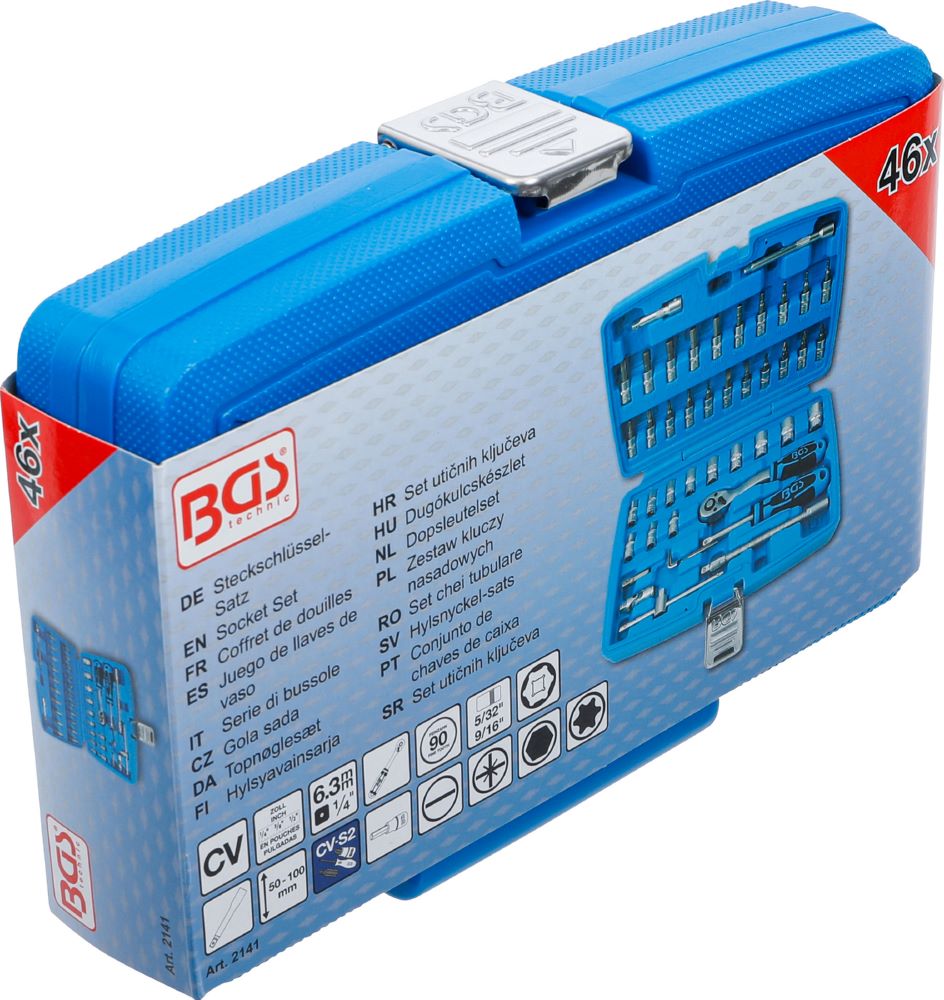 Produktbild Steckschlüssel Satz Antrieb 1/4 Zoll Zollgrößen 46 teilig bild 6