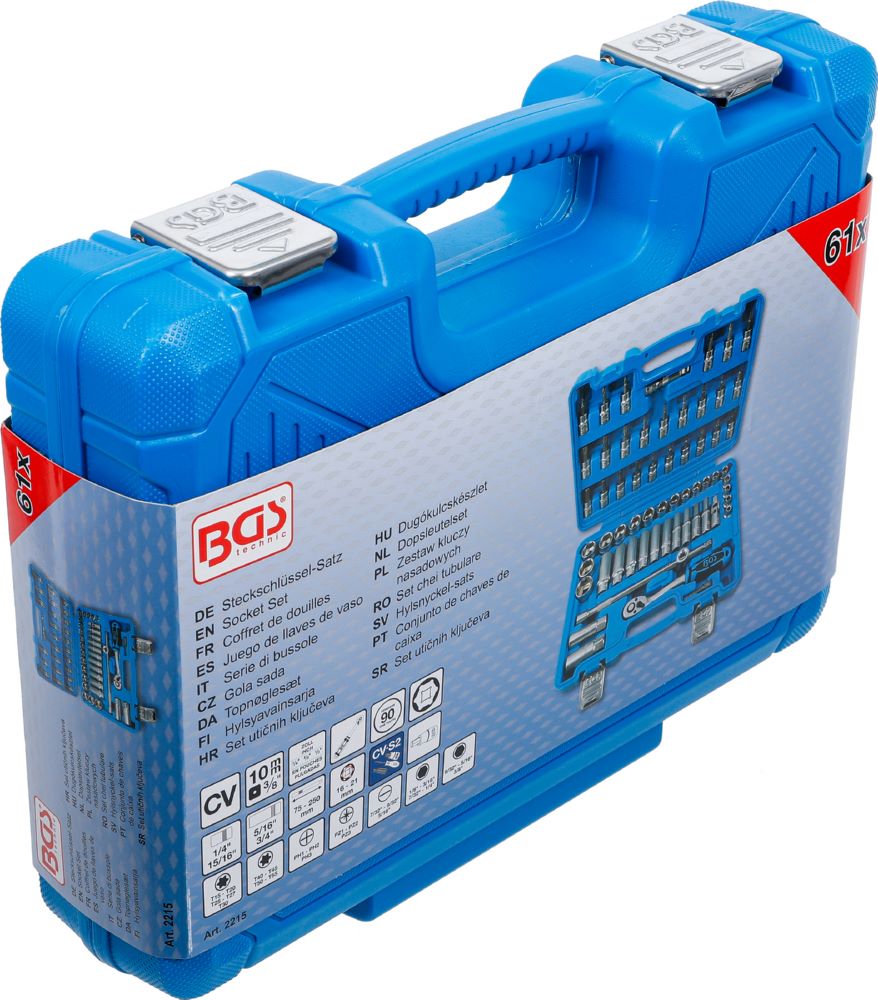 Produktbild Steckschlüssel Satz Antrieb 10 mm 3/8 Zoll Zollgrößen 61 teilig bild 6