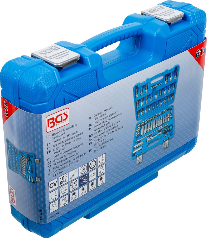 Produktbild Steckschlüssel Satz Sechskant Antrieb 10 mm 3/8 Zoll 61 teilig bild 6