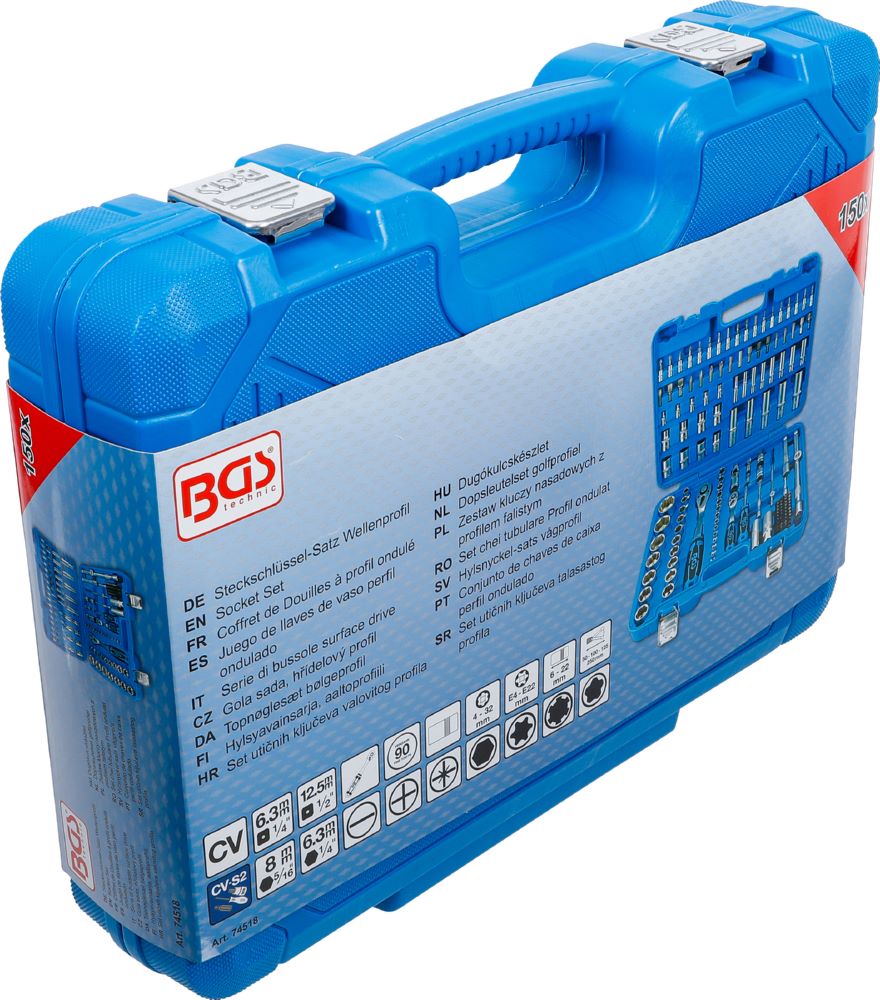 Produktbild BGS Steckschlüssel Satz 150 teilig Wellenprofil Antrieb 6,3 mm / 12,5 mm bild 6