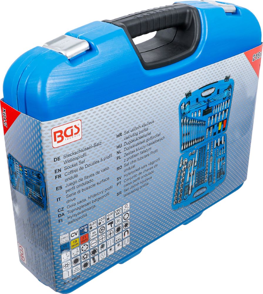 Produktbild BGS Steckschlüssel Satz Wellenprofil 218 teilig bild 7