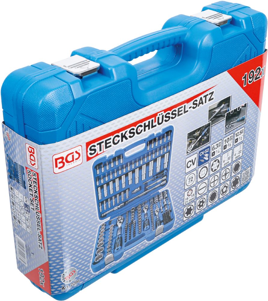 Produktbild BGS Steckschlüssel Satz 192 teilig Zwölfkant Antrieb 6,3 mm / 10 mm / 12,5 mm bild 9