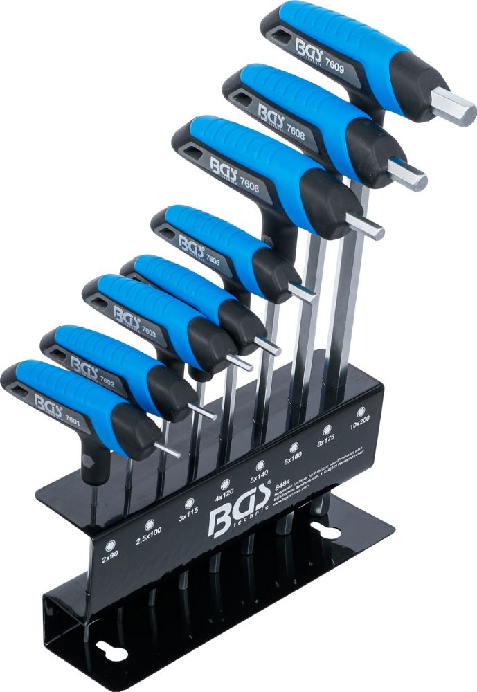 Produktbild BGS T-Griff-Schlüssel Satz Innensechskant 2 - 10 mm 8 teilig