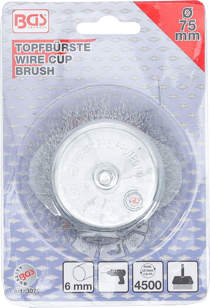 Produktbild Topfbürste Aufnahme 6 mm Stift Durchmesser 75 mm bild 6
