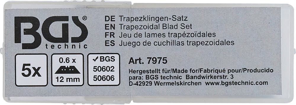 Produktbild BGS Trapezklingen Satz 0,6 x 12 mm 5 teilig bild 4