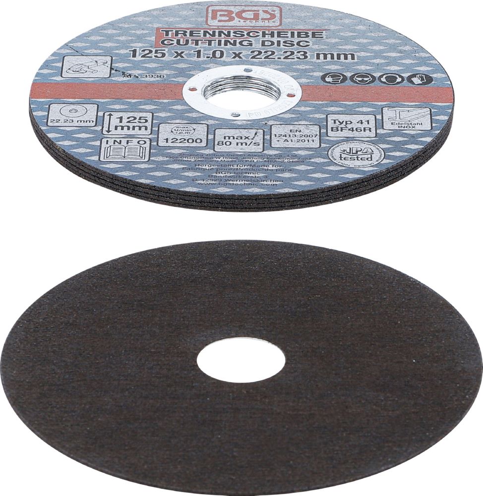 Produktbild Trennscheiben für Edelstahl Durchmesser 125 x 1,0 x 22,2 mm 5 teilig bild 3