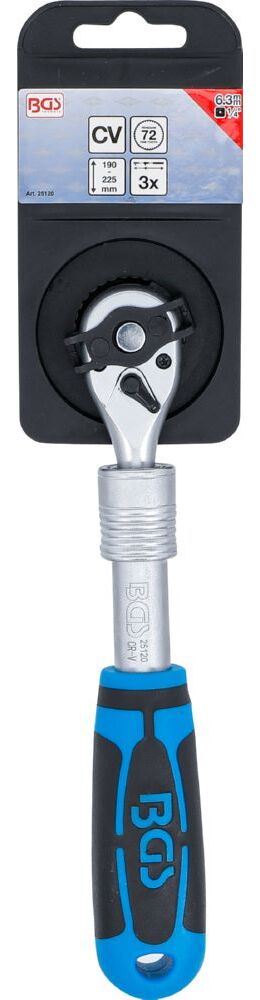 Produktbild Umschaltknarre ausziehbar Abtrieb Außenvierkant 6,3 mm 1/4 Zoll 190 - 225 mm bild 6