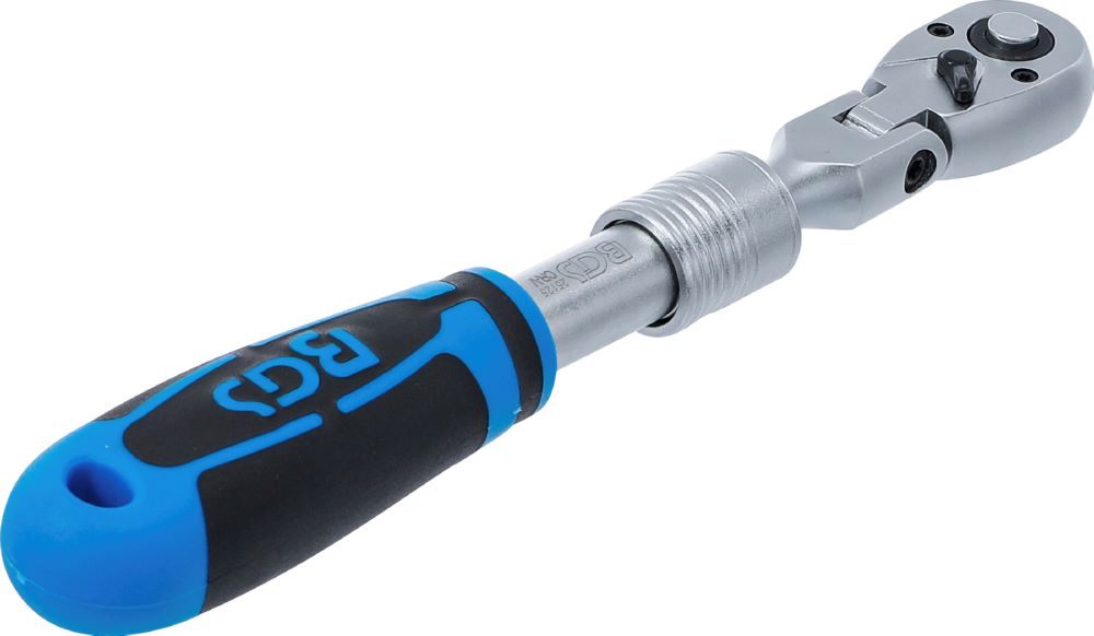 Produktbild Umschaltknarre ausziehbar abwinkelbar Abtrieb Außenvierkant 1/4 Zoll 210-250 mm bild 4