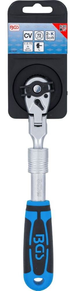 Produktbild Umschaltknarre ausziehbar abwinkelbar Abtrieb Außenvierkant 1/4 Zoll 210-250 mm bild 6