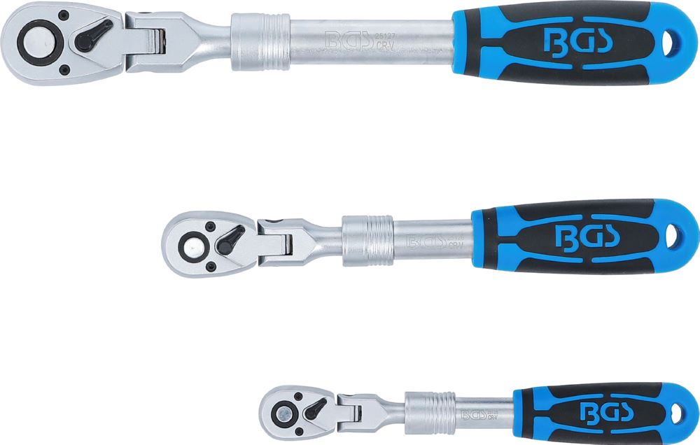 Produktbild Umschaltknarren Satz ausziehbar abwinkelbar 3 teilig bild 2