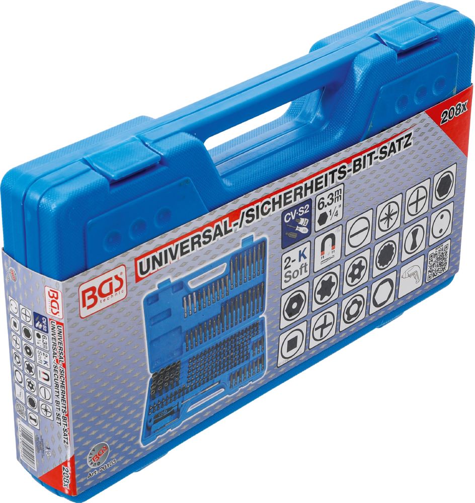 Produktbild Universal-/Sicherheits Bit-Satz Antrieb Außensechskant 1/4 Zoll 208 teilig bild 6