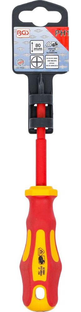Produktbild BGS VDE Schraubendreher Kreuzschlitz PH1 Klingenlänge 80 mm bild 3