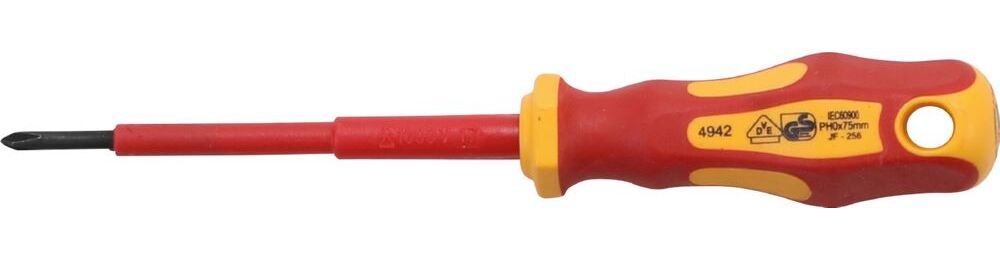 Produktbild BGS VDE Schraubendreher Kreuzschlitz PH0 Klingenlänge 75 mm bild 1