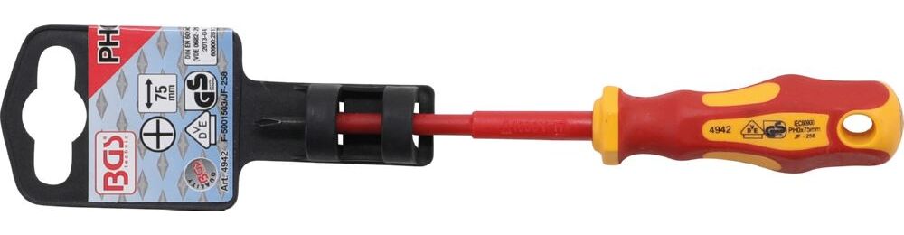 Produktbild BGS VDE Schraubendreher Kreuzschlitz PH0 Klingenlänge 75 mm bild 2
