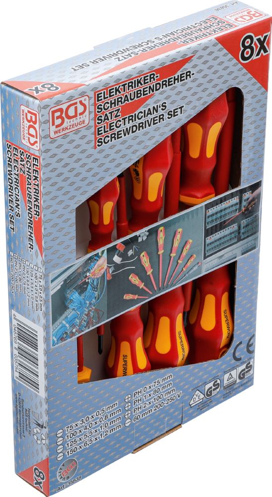 Produktbild BGS VDE Schraubendreher Satz 8 teilig Schlitz/Kreuzschlitz bild 3