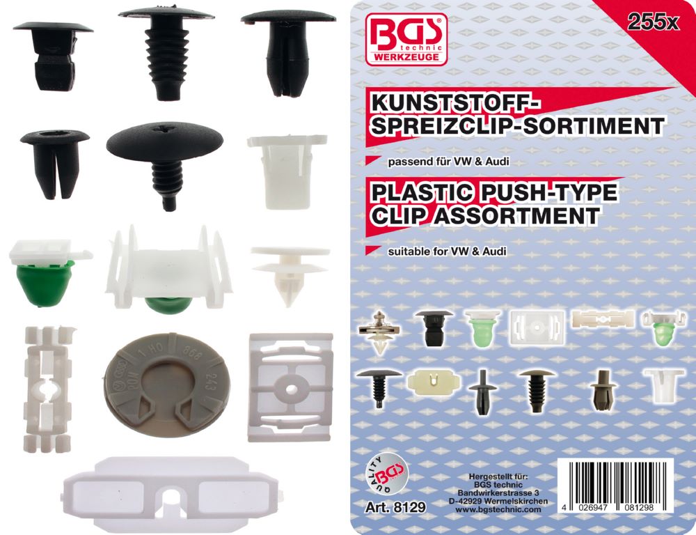 Produktbild BGS Verkleidungs Clip Sortiment für VW Fahrzeuge 255 teilig