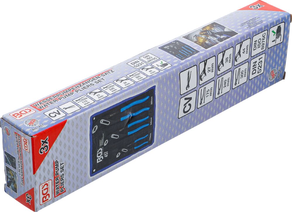 Produktbild BGS Wasserpumpenzangen Satz 3 teilig Blau bild 7