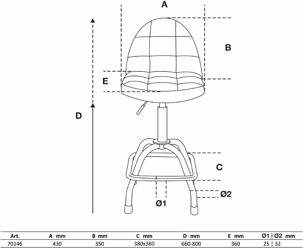 Produktbild Werkstatt Drehstuhl mit Lehne höhenverstellbar bild 2