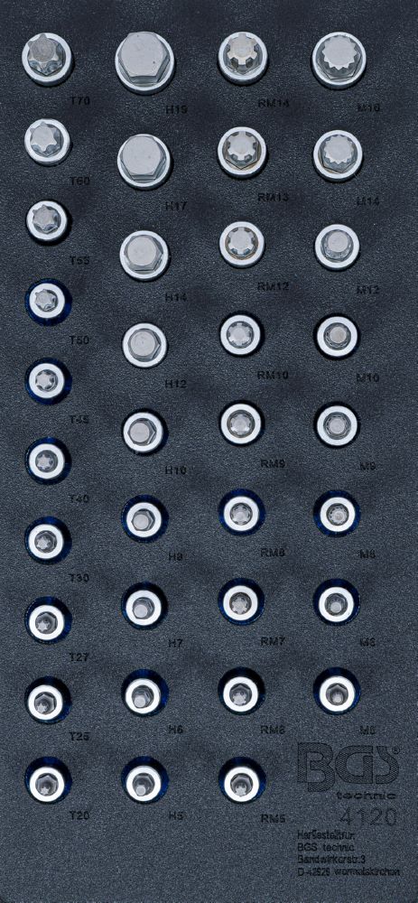 Produktbild BGS Werkstattwageneinlage 1/3 Bit Einsatz Satz 36 teilig