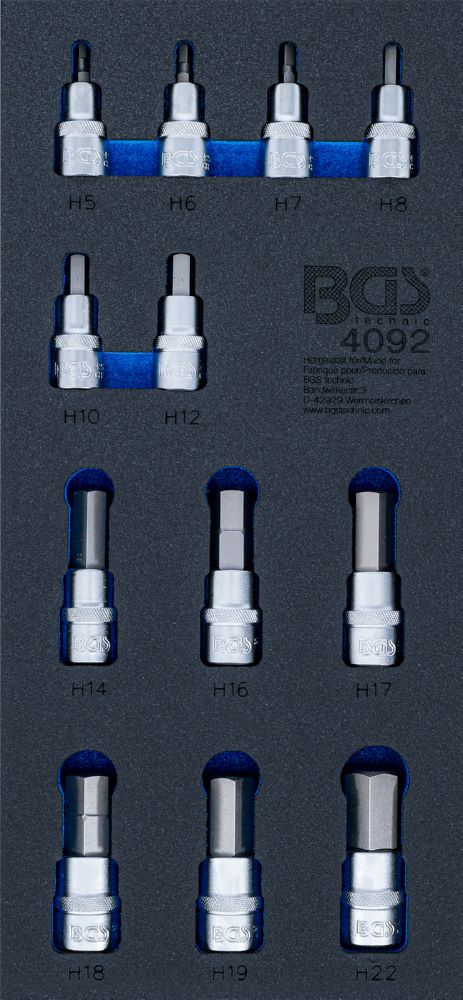 Produktbild BGS Werkstattwageneinlage 1/3 Bit-Einsatz-Satz 12 teilig