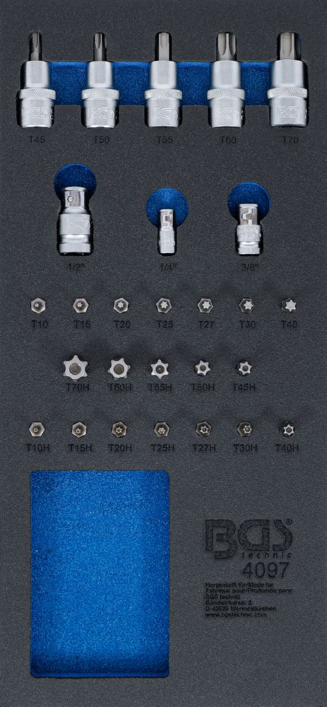 Produktbild BGS Werkstattwageneinlage 1/3 Bit- und Bit Einsatz Sortiment 27 teilig