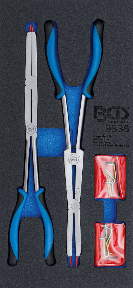 Produktbild BGS Werkstattwageneinlage 1/3: Doppelgelenk Sprengringzangen Satz 345 mm