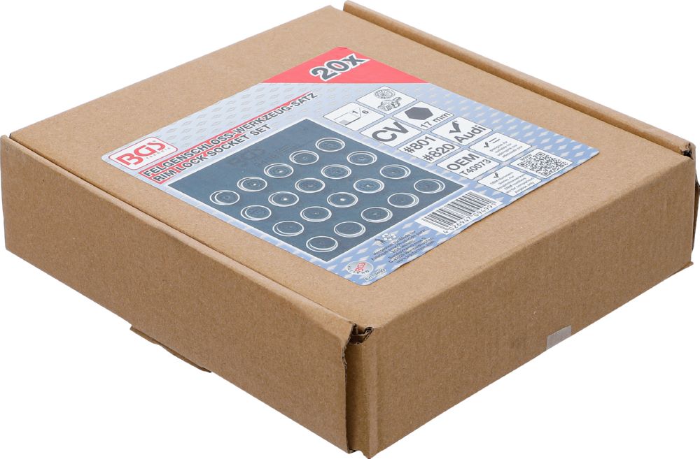 Produktbild Werkstattwageneinlage 1/6 Felgenschloss-Werkzeug-Satz für Audi 20 teilig bild 3