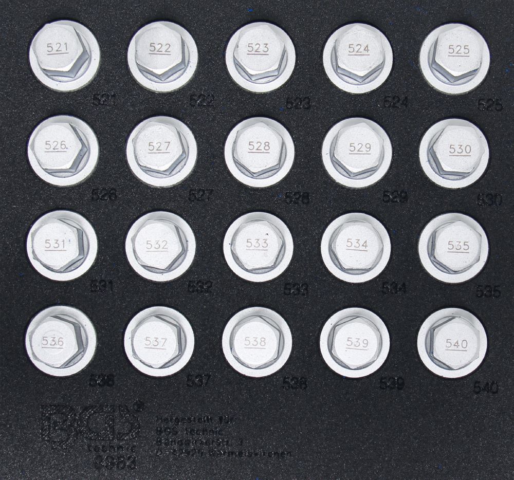 Produktbild Werkstattwageneinlage 1/6 Felgenschloss Werkzeug Satz für VAG 20 teilig bild 2