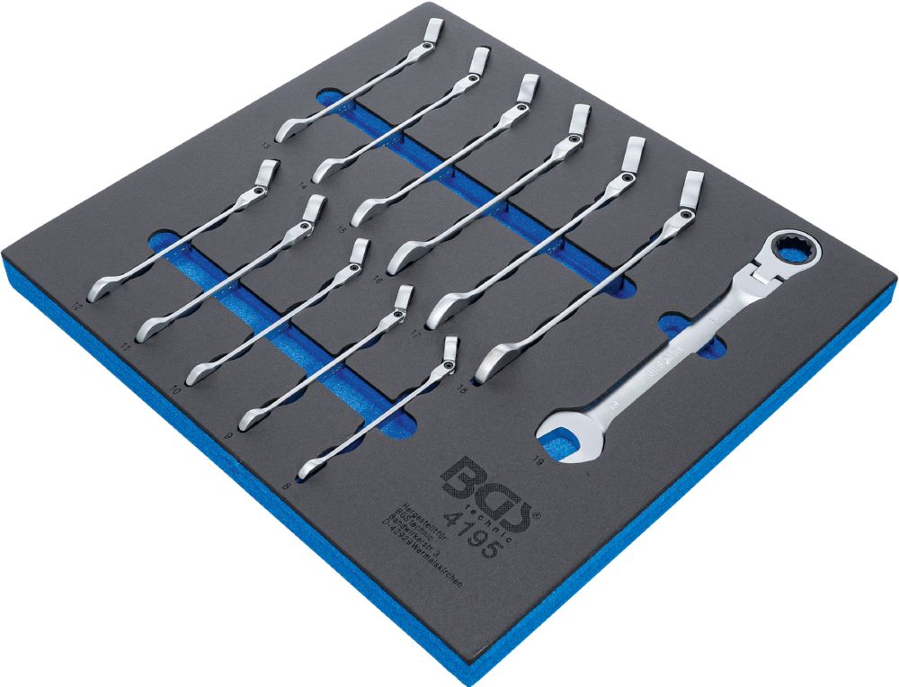 Produktbild Werkstattwageneinlage 2/3 Ratschenring Maulschlüssel Satz 12 teilig bild 2