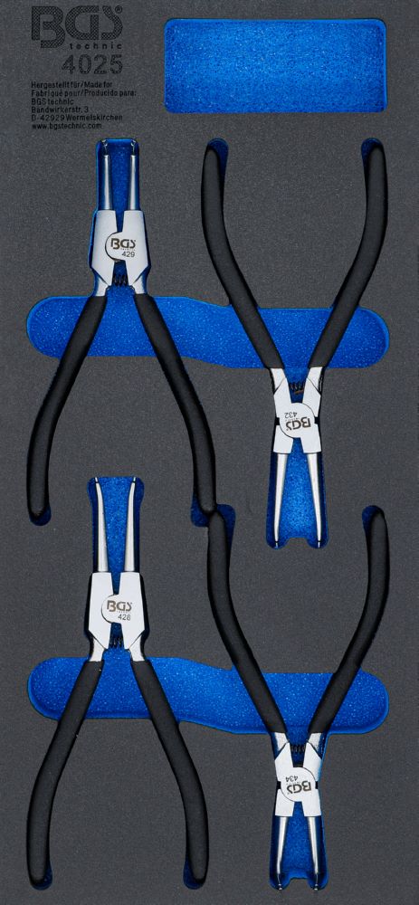 Produktbild BGS Werkstattwageneinlage 1/3 Sprengringzangen Satz 4 teilig