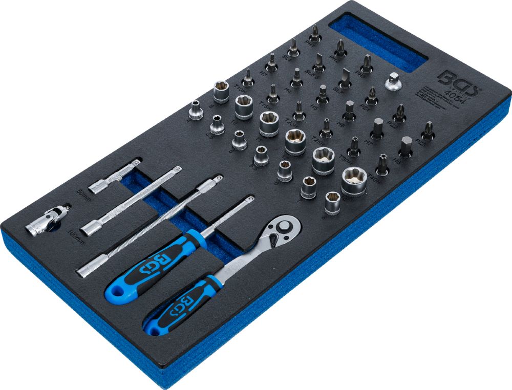Produktbild Werkstattwageneinlage 1/3 Steckschlüssel-Satz 6,3 mm 1/4 Zoll 41 teilig bild 2