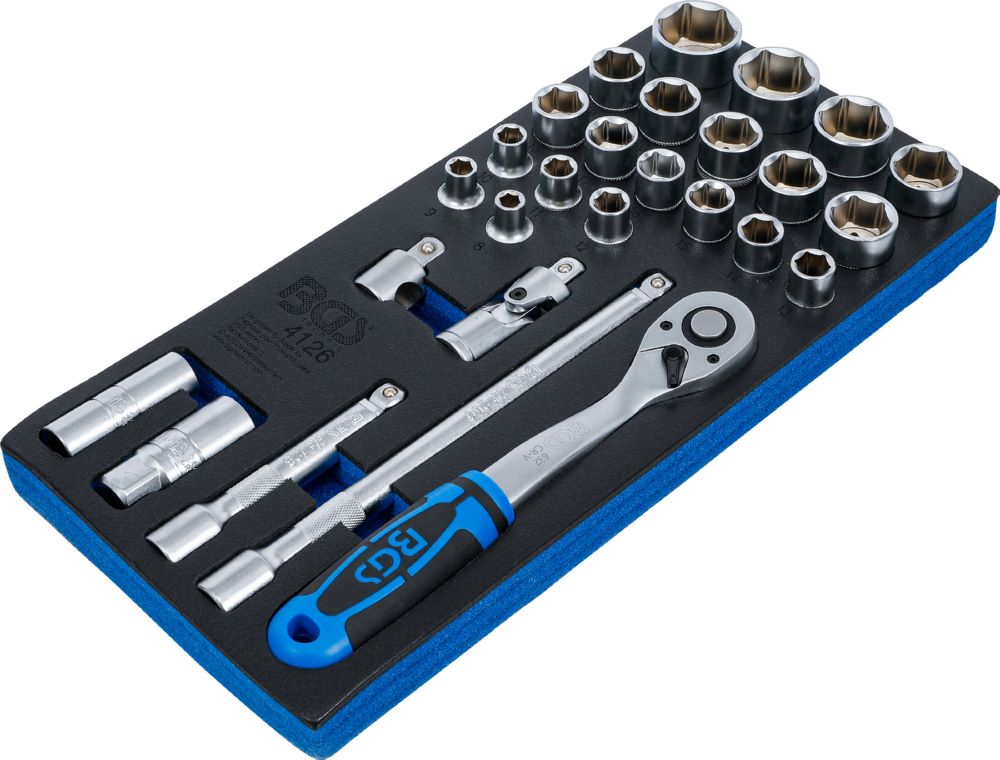 Produktbild Werkstattwageneinlage 1/3 Steckschlüssel-Satz 12,5 mm 1/2 Zoll 27 teilig bild 2