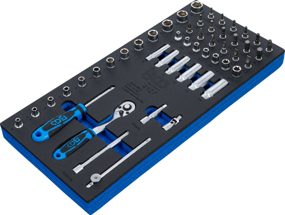 Produktbild Werkstattwageneinlage 1/3 Steckschlüssel-Satz 6,3 mm 1/4 Zoll 50 teilig bild 2