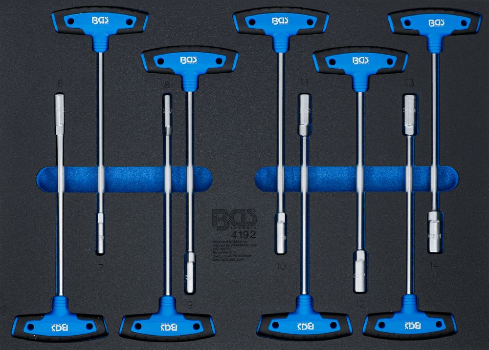 Produktbild BGS Werkstattwageneinlage 3/3 T-Griff Steckschlüssel Satz 9 teilig