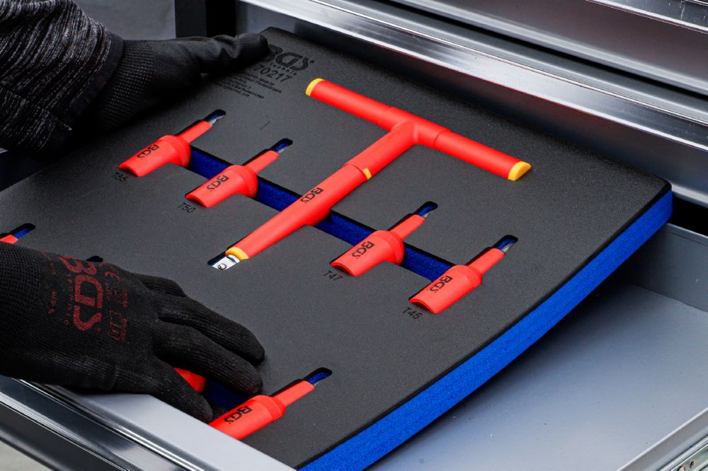 Produktbild Werkstattwageneinlage 2/3 VDE Bit Einsatz Satz Torx T20 - T55 10 teilig bild 2