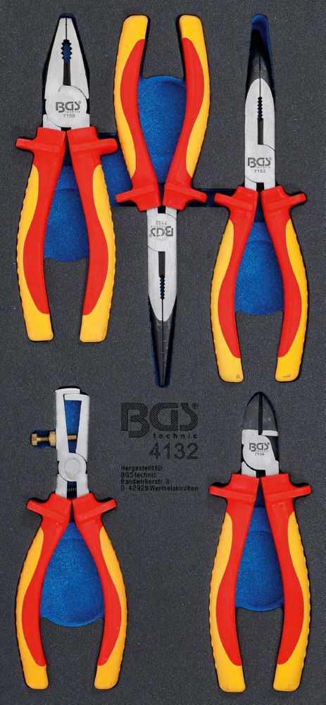 Produktbild BGS Werkstattwageneinlage 1/3 VDE Zangen Satz 5 teilig bild 1