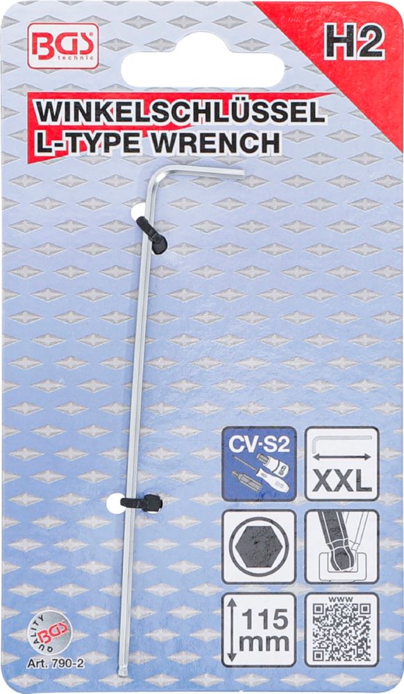 Produktbild BGS Winkelschlüssel 2,0 mm extra lang Innensechskant mit Kugelkopf bild 3