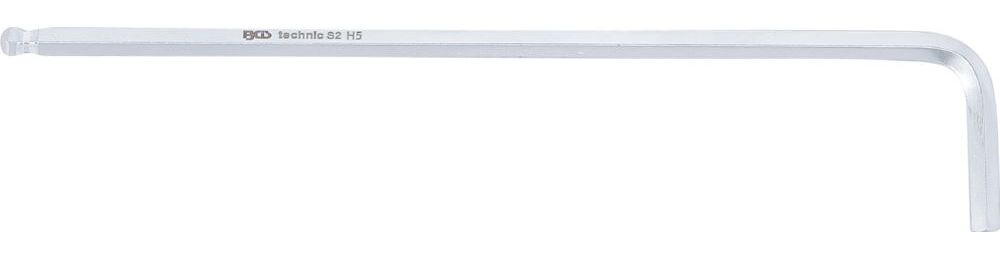 Produktbild BGS Winkelschlüssel 5 mm extra lang Innensechskant mit Kugelkopf bild 2