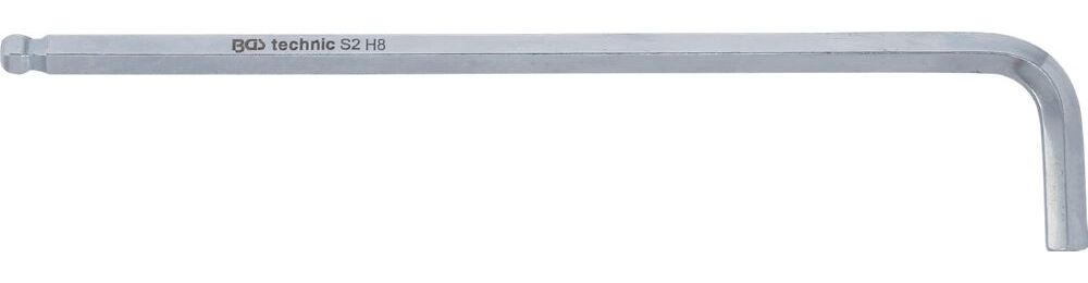 Produktbild BGS Winkelschlüssel 8 mm extra lang Innensechskant mit Kugelkopf bild 2