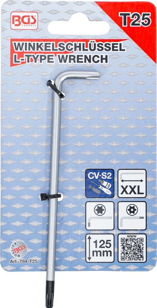 Produktbild BGS Winkelschlüssel T25 extra lang T-Profil mit/ohne Bohrung bild 4