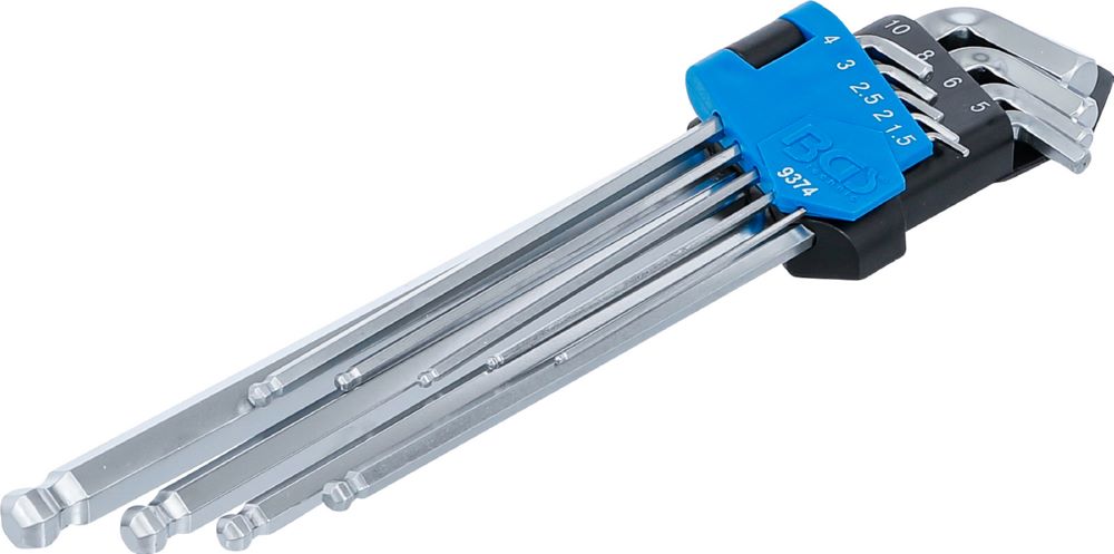 Produktbild BGS Winkelschlüssel Satz 1,5-10 mm 9 teilig Innensechskant extra lang + extra kurz