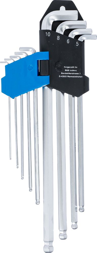 Produktbild BGS Winkelschlüssel Satz 1,5-10 mm 9 teilig Innensechskant extra lang + extra kurz bild 3