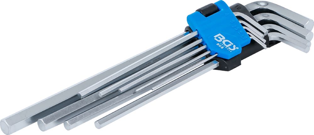 Produktbild BGS Winkelschlüssel Satz 1,5 - 10 mm extra lang Innensechskant 9 teilig